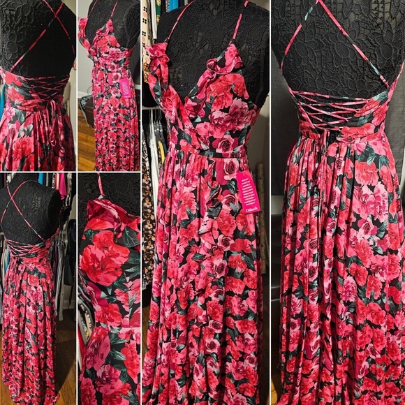 Betsy Adam - Pink Floral Maxi Dress - size 6 - Picture 6 of 6